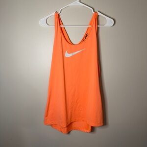 bright orange nike pro tank top size large sleeveless razor back womens gym